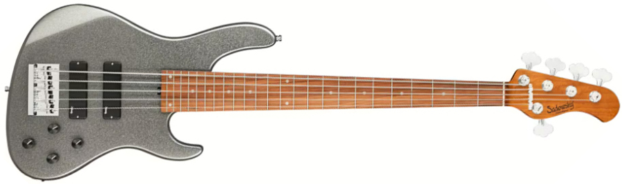 Sadowsky Modern Bass 24-fret 5c Metroexpress Active Mor - Solid Silver Metallic - Solid body elektrische bas - Main picture