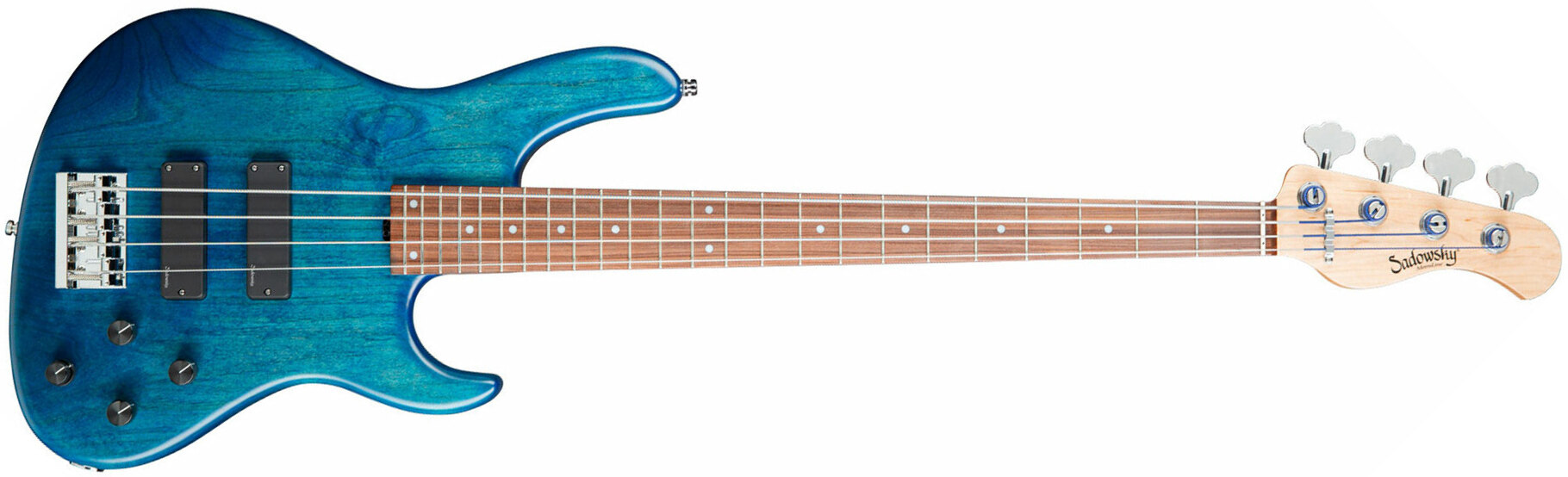 Sadowsky Modern Bass 24 Fret Alder 4c Metroline All Active Mor - Blue Transparent Satin - Solid body elektrische bas - Main picture
