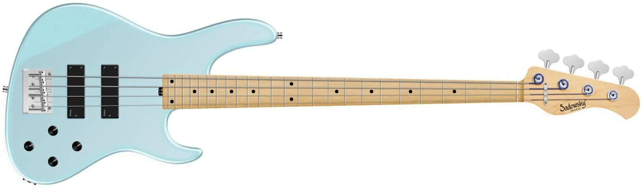 Sadowsky Modern Bass 24 Fret Ash 4c Metroline All Active Mn - Solid Ice Blue Metallic Satin - Solid body elektrische bas - Main picture