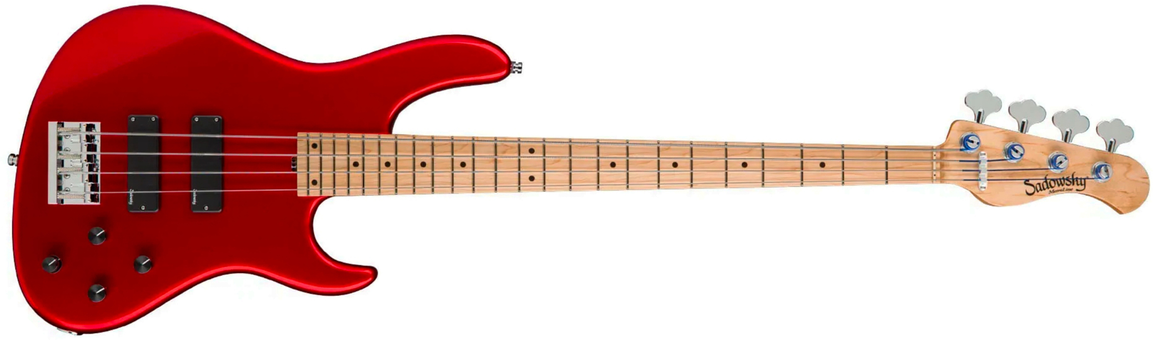 Sadowsky Modern Bass 24 Fret Ash 4c Metroline All Active Mn - Solid Candy Apple Red Metallic - Solid body elektrische bas - Main picture