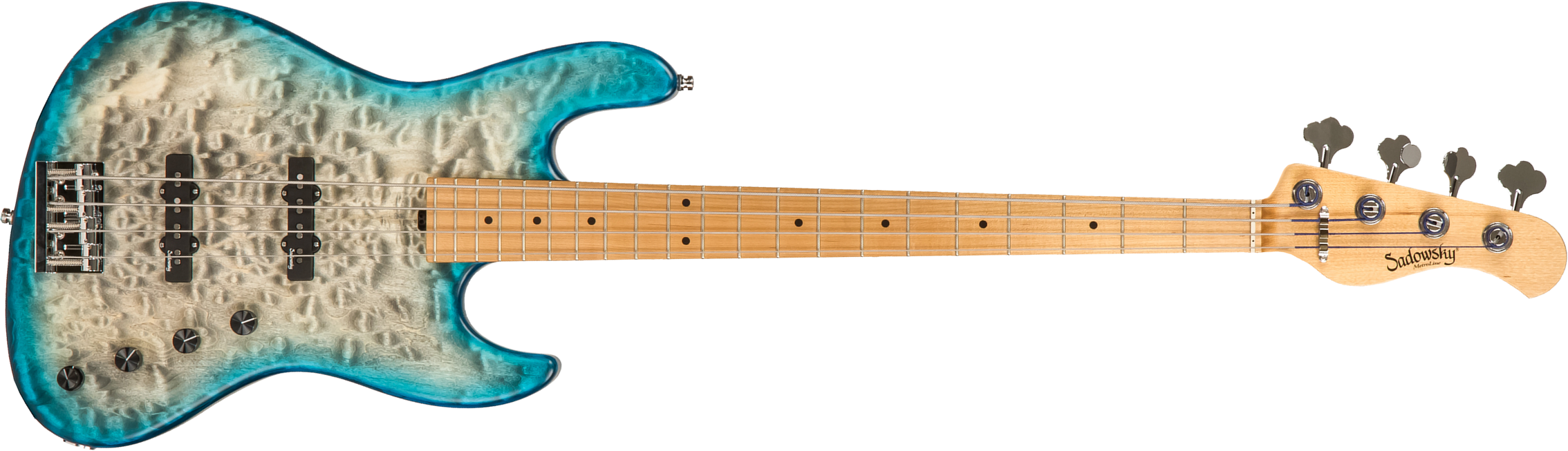 Sadowsky Standard J/j Bass 21 Fret Ash 4c Metroline Ltd All Active Mn - Whale Blue Trans Satin - Solid body elektrische bas - Main picture