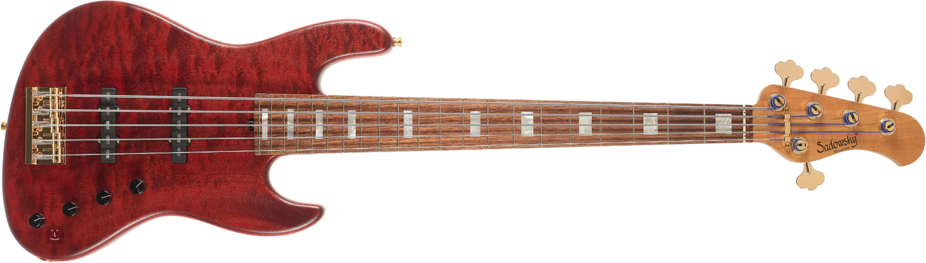 Sadowsky Standard Jj Bass 21 Fret 5c Metroline Ltd All Active Rw - Majestic Red Transparent Satin - Solid body elektrische bas - Main picture