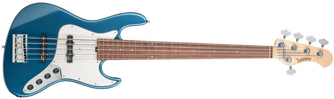 Sadowsky Vintage J/j Bass 21 Fret Alder 5c Metroline All Active Mor - Dark Lake Placid Blue Metallic - Solid body elektrische bas - Main picture