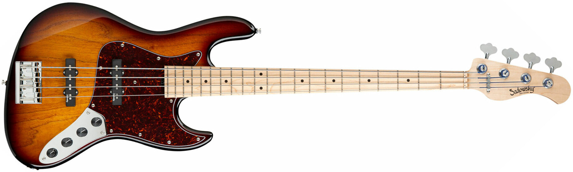 Sadowsky Vintage J/j Bass 21 Fret Ash 4c Metroline All Active Mn - '59 Burst Transparent - Solid body elektrische bas - Main picture