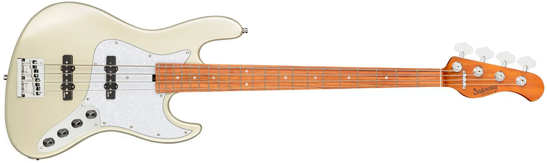 Sadowsky Vintage Jj Bass 21 Fret 4c Metroexpress V2 Pf - Champagne Metallic - Solid body elektrische bas - Main picture