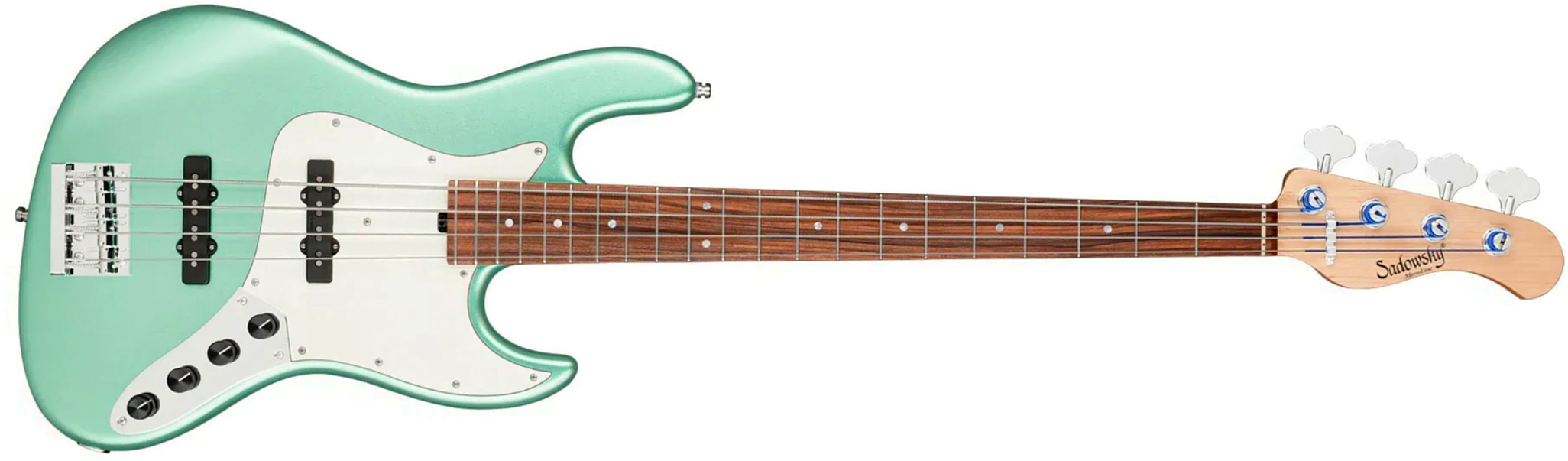 Sadowsky Vintage Jj Bass 21 Fret Alder 4c Metroline All Active Mor - Sage Green Metallic Satin - Solid body elektrische bas - Main picture