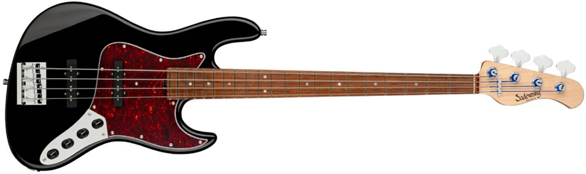 Sadowsky Vintage Jj Bass 21 Fret Alder 4c Metroline All Active Mor - Solid Black High Polish - Solid body elektrische bas - Main picture
