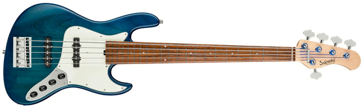 Sadowsky Vintage Jj Bass 21 Fret Alder 5c Metroline All Active Mor - Bora Blue Burst Transparent Satin - Solid body elektrische bas - Main picture