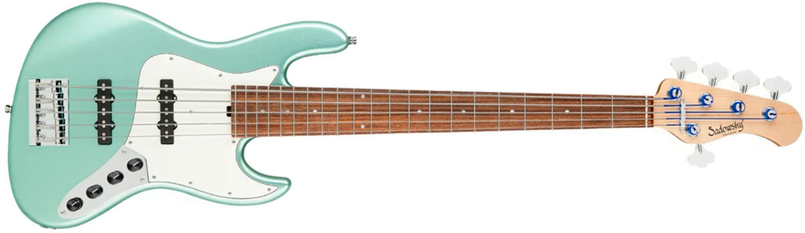 Sadowsky Vintage Jj Bass 21 Fret Alder 5c Metroline All Active Mor - Solid Sage Green Metallic Satin - Solid body elektrische bas - Main picture