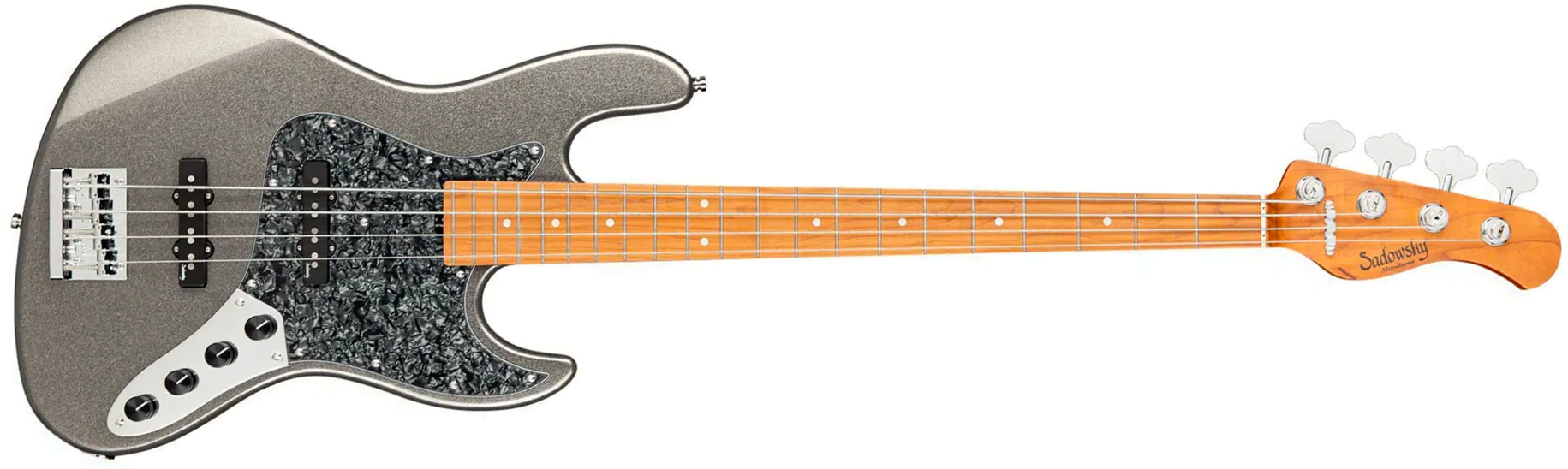 Sadowsky Vintage Jj Bass 21f 4c Metroexpress Mn - Silver Metallic - Solid body elektrische bas - Main picture