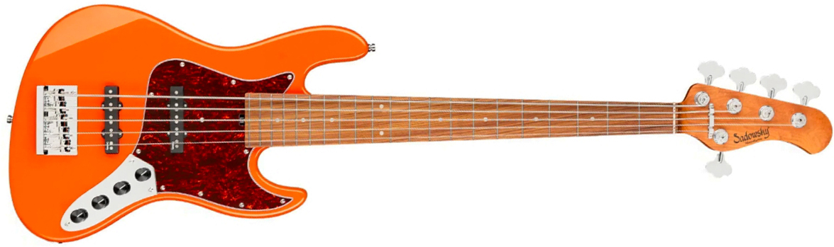 Sadowsky Vintage Jj Bass 21f 5c Metroexpress Mor - Candy Apple Orange Metallic - Solid body elektrische bas - Main picture