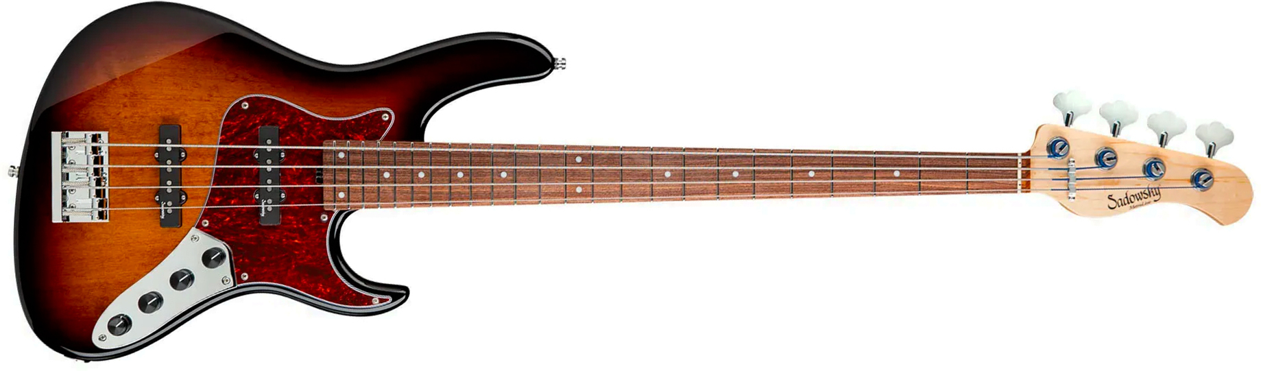 Sadowsky Vintage Jj Bass 24 Fret Alder 4c Metroline All Active Mor - '59 Burst Transparent - Solid body elektrische bas - Main picture