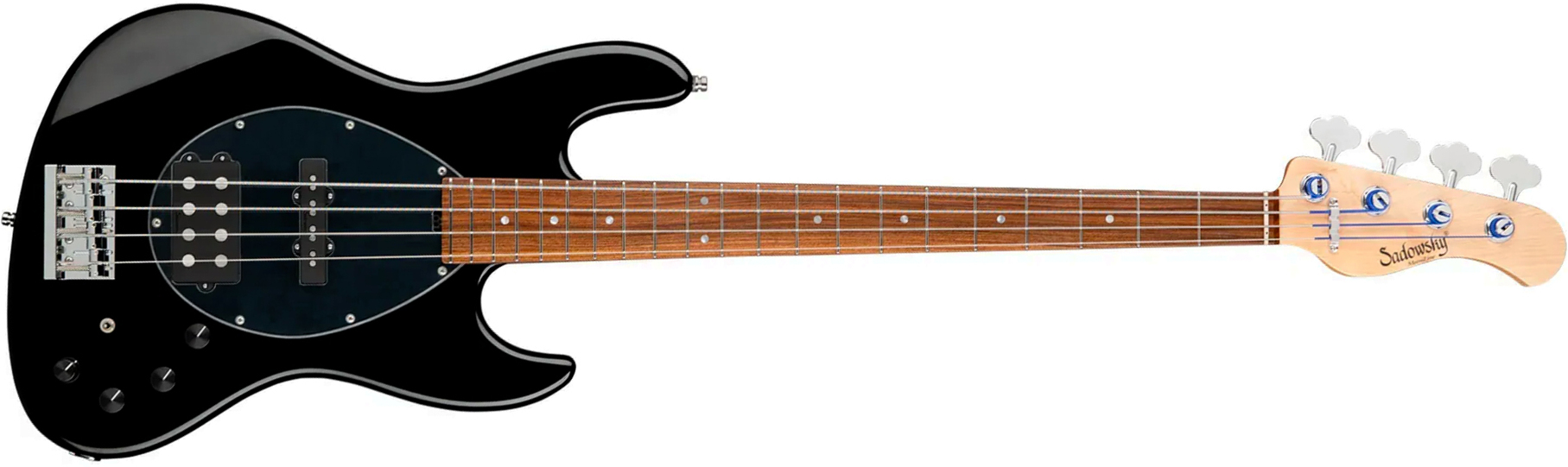 Sadowsky Vintage Mj Bass 21f Alder 4c Metroline All Active Mor - Solid Black - Solid body elektrische bas - Main picture