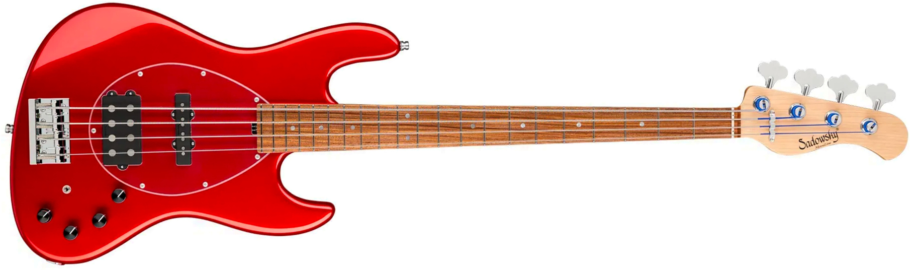 Sadowsky Vintage Mj Bass 21f Alder 4c Metroline All Active Mor - Candy Apple Red Metallic - Solid body elektrische bas - Main picture