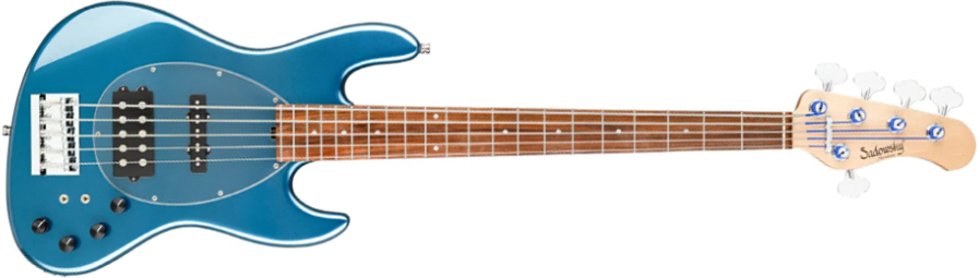 Sadowsky Vintage Mj Bass 21f Alder 5c Metroline All Active Mor - Dark Lake Placid Blue Metallic - Solid body elektrische bas - Main picture