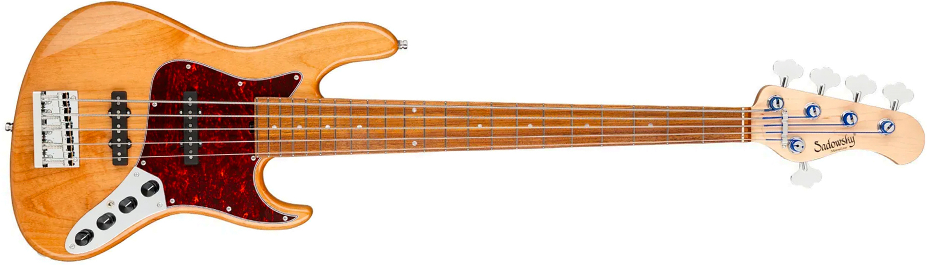 Sadowsky Will Lee 22-fret Alder 5c Metroline Signature All Active Mor - Natural Transparent - Solid body elektrische bas - Main picture