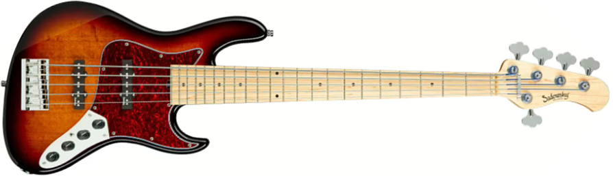Sadowsky Will Lee 22-fret Ash 5c Metroline Signature All Active Mn - '59 Burst Transparent - Solid body elektrische bas - Main picture