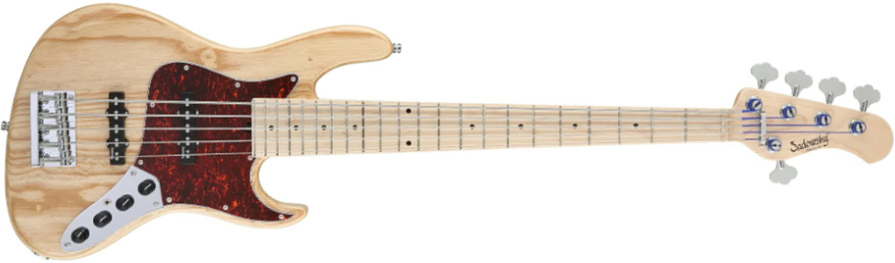 Sadowsky Will Lee 22-fret Ash 5c Metroline Signature All Active Mn - Natural Transparent - Solid body elektrische bas - Main picture