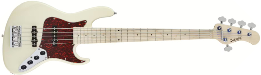 Sadowsky Will Lee 22-fret Ash 5c Metroline Signature All Active Mn - Solid Olympic White - Solid body elektrische bas - Main picture