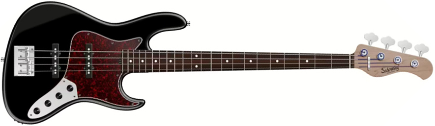 Sadowsky Will Lee 22-fret Metroexpress Signature Active Mor - Solid Black - Solid body elektrische bas - Main picture