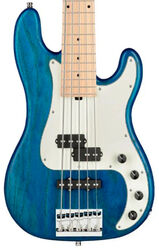 MetroLine 21-Fret Hybrid P/J Bass Ash (5-String, Germany, MN) - ocean blue transparent satin