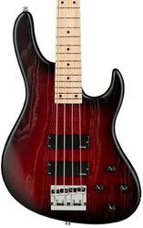 Solid body elektrische bas Sadowsky MetroLine 24-Fret Modern Bass, Ash, 4-String (Germany, MN) - Burgundy Blackburst Transparent Satin