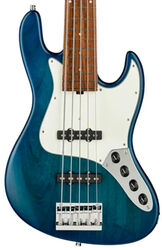 MetroLine 21-Fret Vintage J/J Bass Alder (5-String, Germany, Morado) - bora blue burst transparent satin