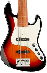 MetroExpress 21-Fret Vintage J/J Bass Fretless (5-String, MOR) - tobacco sunburst transparent