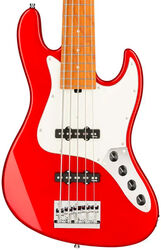 MetroExpress 21-Fret Vintage J/J Bass (5-String, MN) - candy apple red metallic