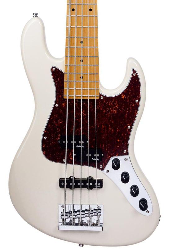 Solid body elektrische bas Sadowsky MetroExpress 21-Fret Hybrid P/J Bass V2 5-String (MN) - Olympic white