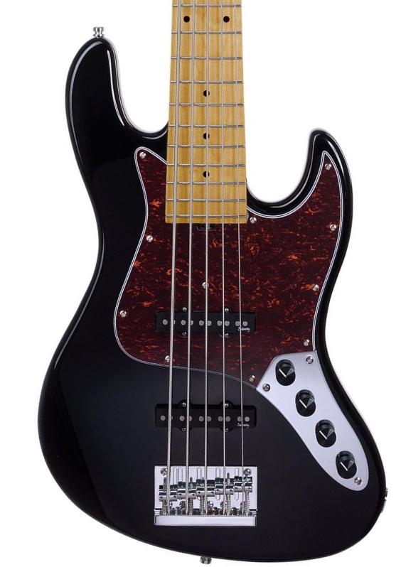 Solid body elektrische bas Sadowsky MetroExpress 21-Fret Standard J/J Bass V2 5-String (MN) - Black pearl