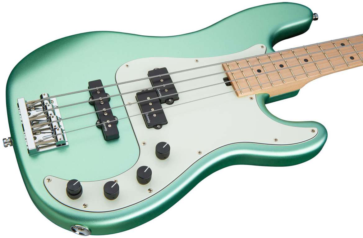 Sadowsky Hybrid P/j Bass 21 Fret Ash 4c Metroline All Active Mn - Sage Green Metallic Satin - Solid body elektrische bas - Variation 2