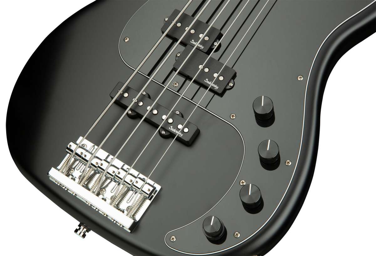 Sadowsky Hybrid P/j Bass Ash 21 Fret 5c Metroline All Mn - Solid Black Satin - Solid body elektrische bas - Variation 4