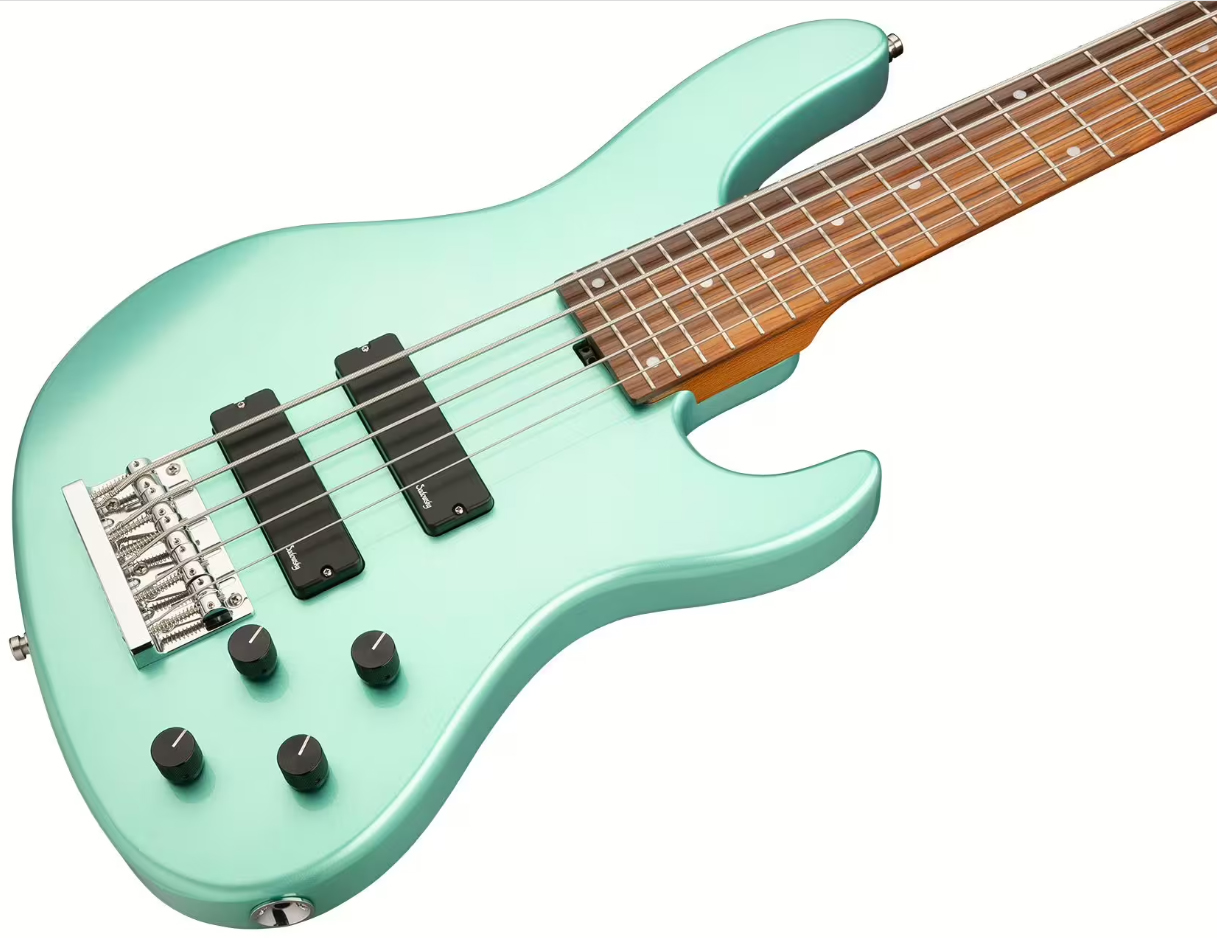 Sadowsky Modern Bass 24-fret 5c Metroexpress Active Mor - Solid Sage Green Metallic - Solid body elektrische bas - Variation 2