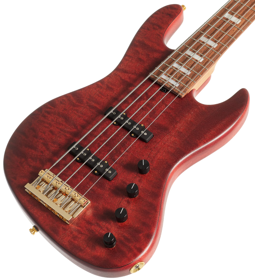 Sadowsky Standard Jj Bass 21 Fret 5c Metroline Ltd All Active Rw - Majestic Red Transparent Satin - Solid body elektrische bas - Variation 2