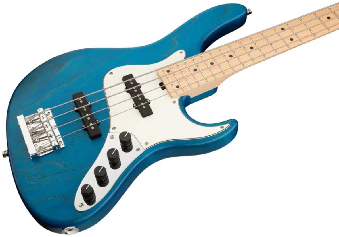 Sadowsky Vintage J/j Bass 24 Fret Ash 4c Metroline All Active Mn - Ocean Blue Trans. Satin - Solid body elektrische bas - Variation 2