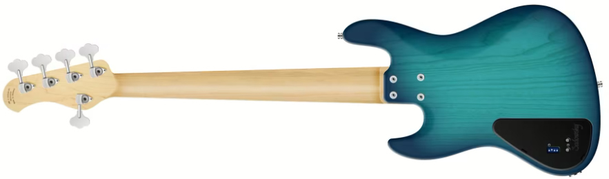 Sadowsky Will Lee 22-fret Ash 5c Metroline Signature All Active Mn - Bora Blue Burst Transparent Satin - Solid body elektrische bas - Variation 1