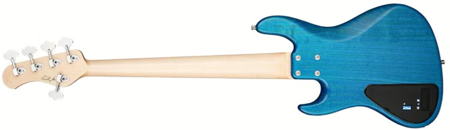 Sadowsky Will Lee 22-fret Ash 5c Metroline Signature All Active Mn - Ocean Blue Transparent Satin - Solid body elektrische bas - Variation 1