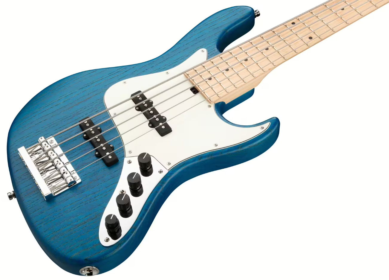 Sadowsky Will Lee 22-fret Ash 5c Metroline Signature All Active Mn - Ocean Blue Transparent Satin - Solid body elektrische bas - Variation 2