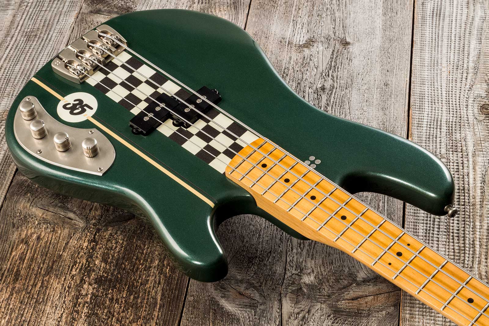 Sandberg California Ii Vs4 35th Anniversary Active Mn - Soft Aged British Racing Green - Solid body elektrische bas - Variation 2
