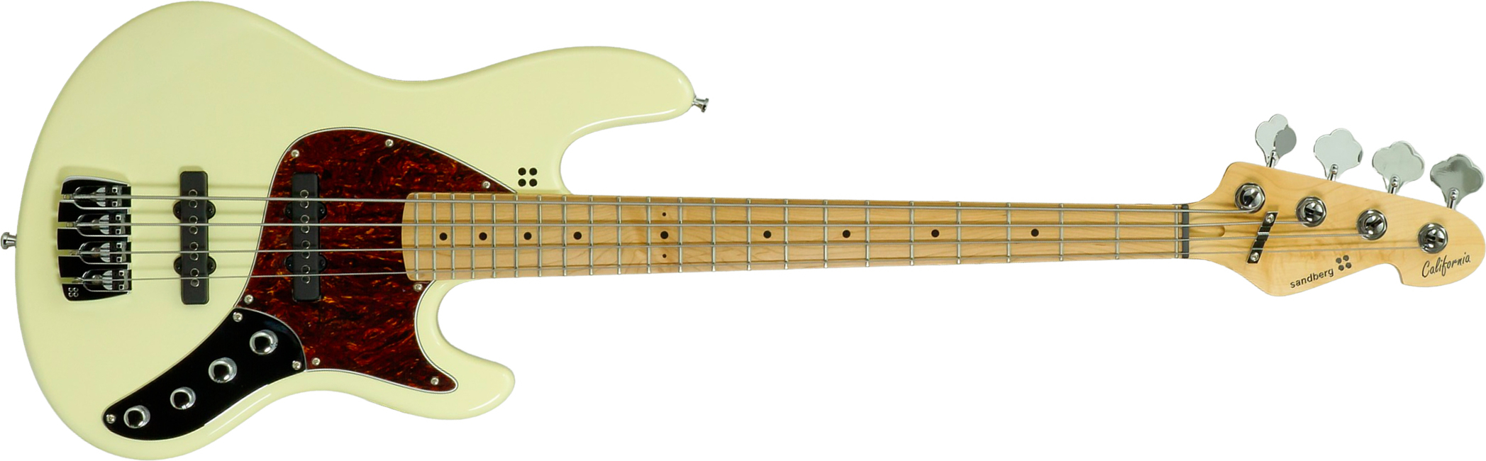 Sandberg California Tt Short Scale Active Mn - Highgloss Creme - Solid body elektrische bas - Main picture