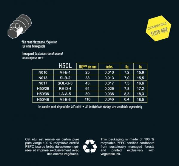 Savarez H50l Hexagonal Explosion 10-46 - Elektrische gitaarsnaren - Variation 1