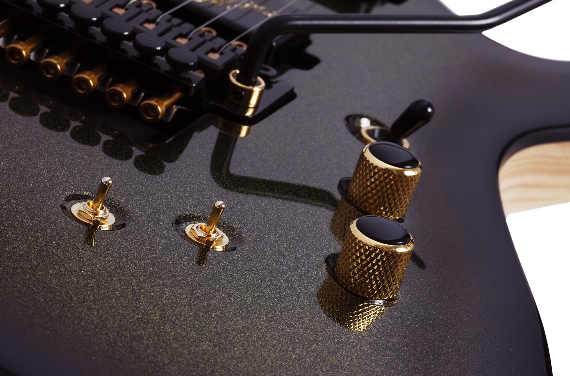 Schecter Avenger Fr-s 50th Ann. Lh Gaucher 2h Sustainiac Fr Eb - 50th Gold Burst - Metal elektrische gitaar - Variation 4