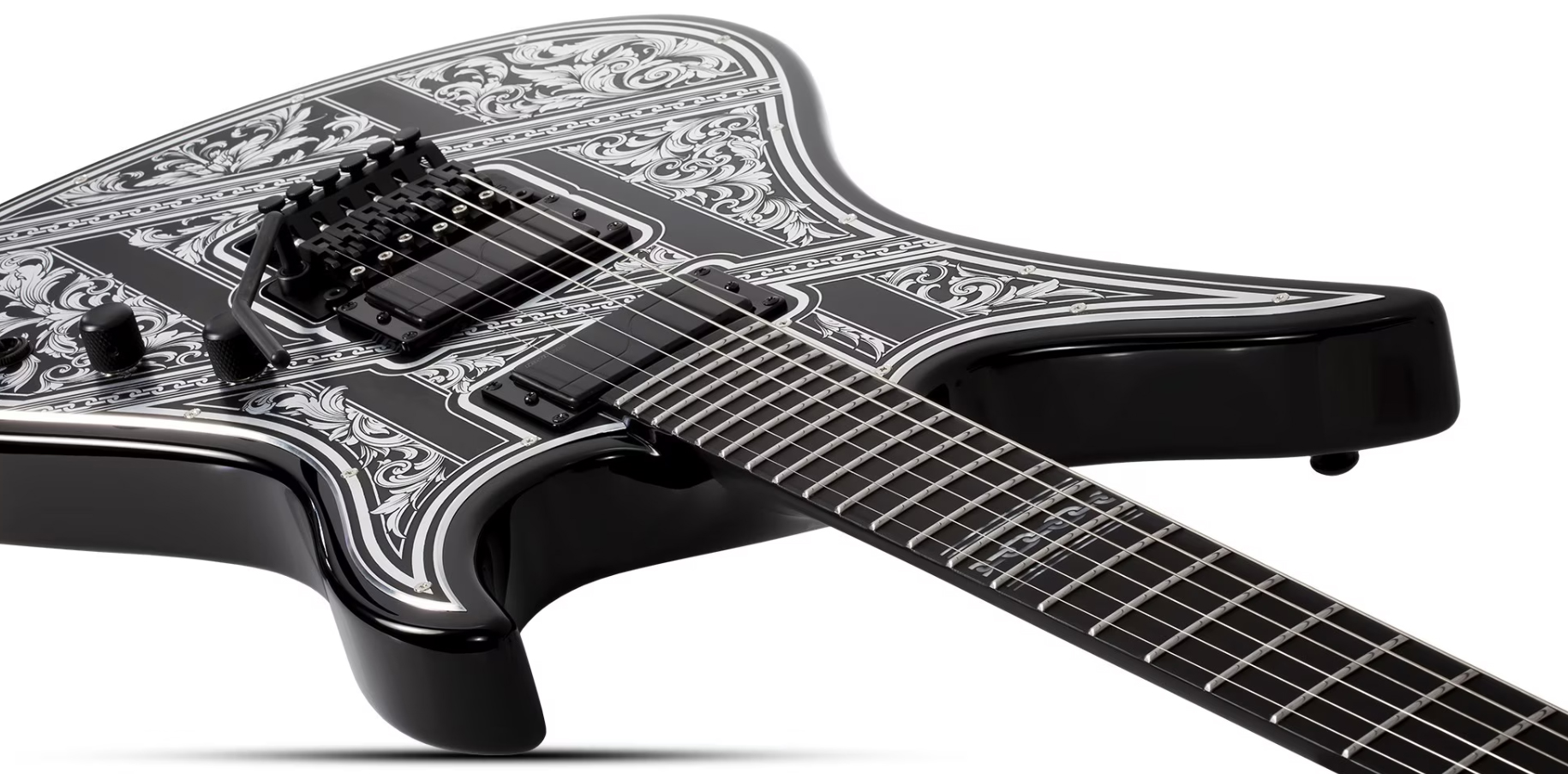 Schecter Avenger Pryzm Palladium 2h Fishman Fluence Modern Fr Eb - Gloss Black - 7-snarige elektrische gitaar - Variation 2