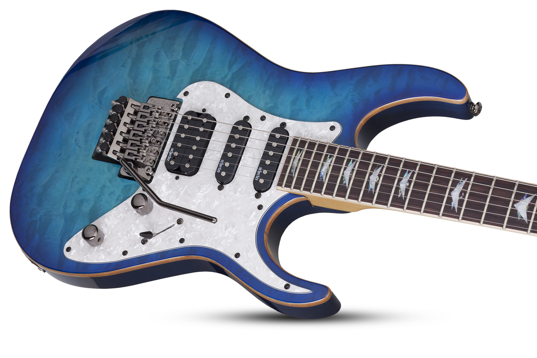 Schecter Banshee-6 Fr Extreme Hh Rw - Ocean Blue Burst - Elektrische gitaar in Str-vorm - Variation 2