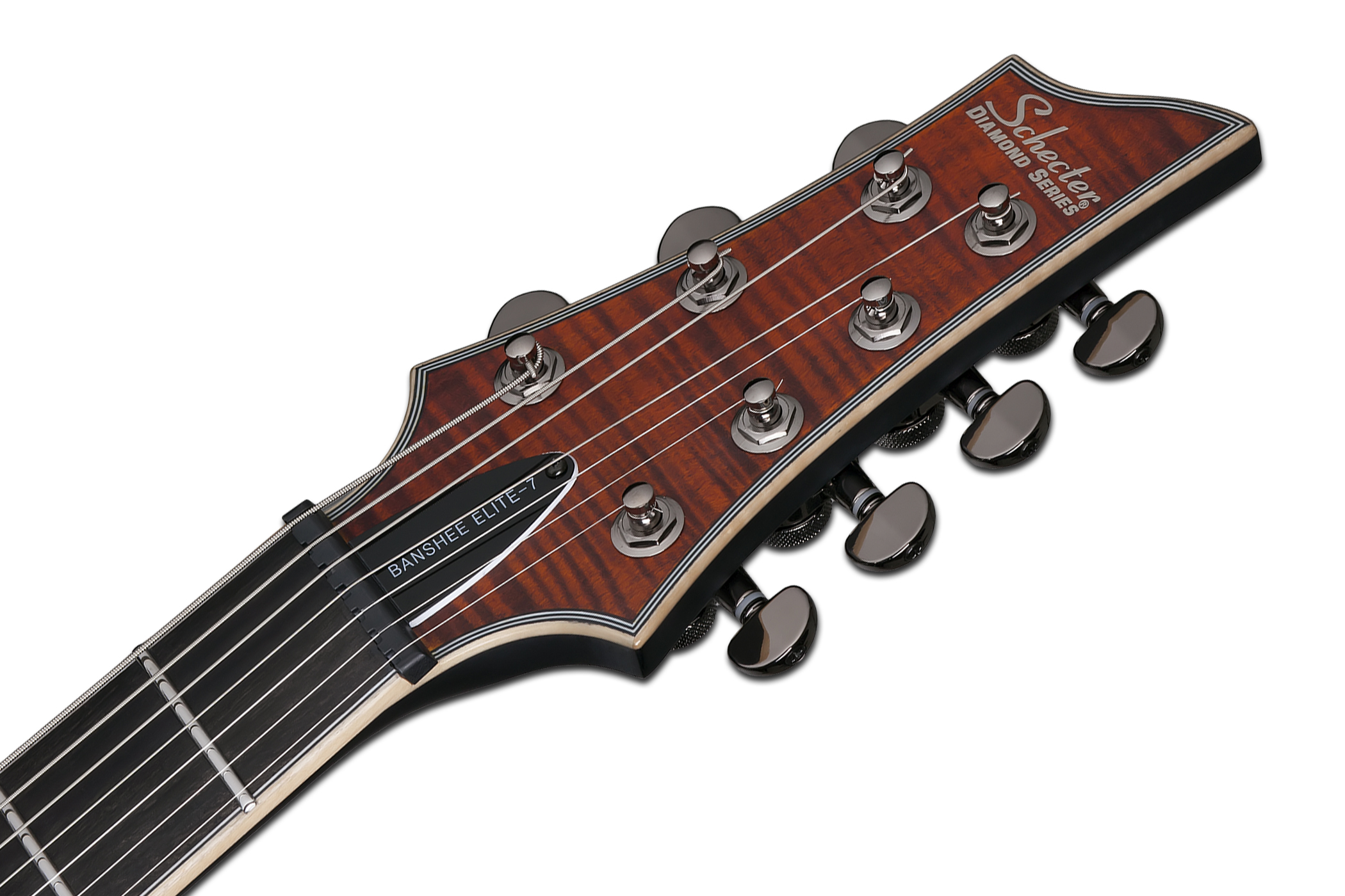 Schecter Banshee Elite-7 7c 2h Ht Eb - Cat's Eye Pearl - 7-snarige elektrische gitaar - Variation 4