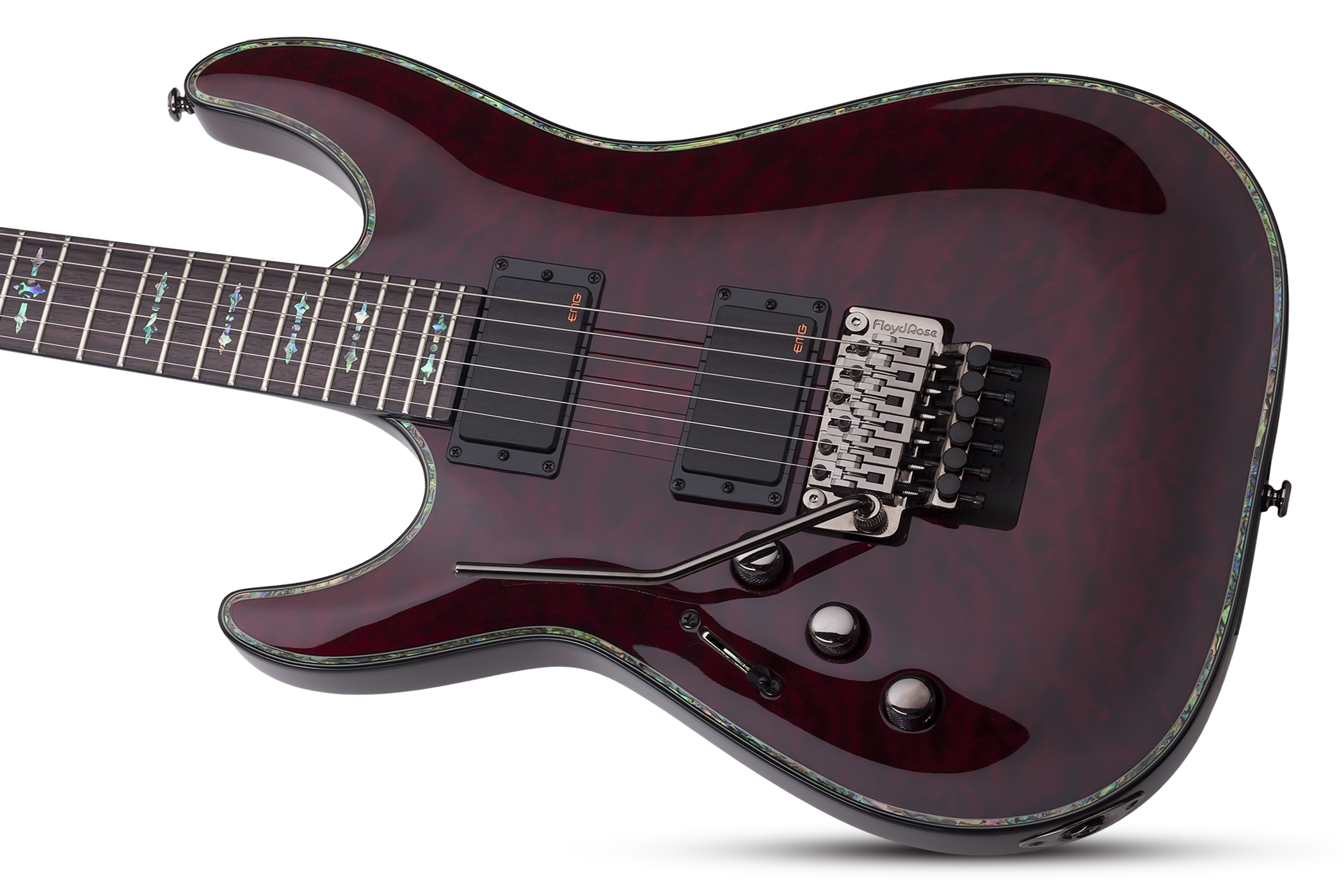 Schecter C-1 Fr Hellraiser Lh Gaucher 2h Emg Rw - Black Cherry - Linkshandige elektrische gitaar - Variation 1