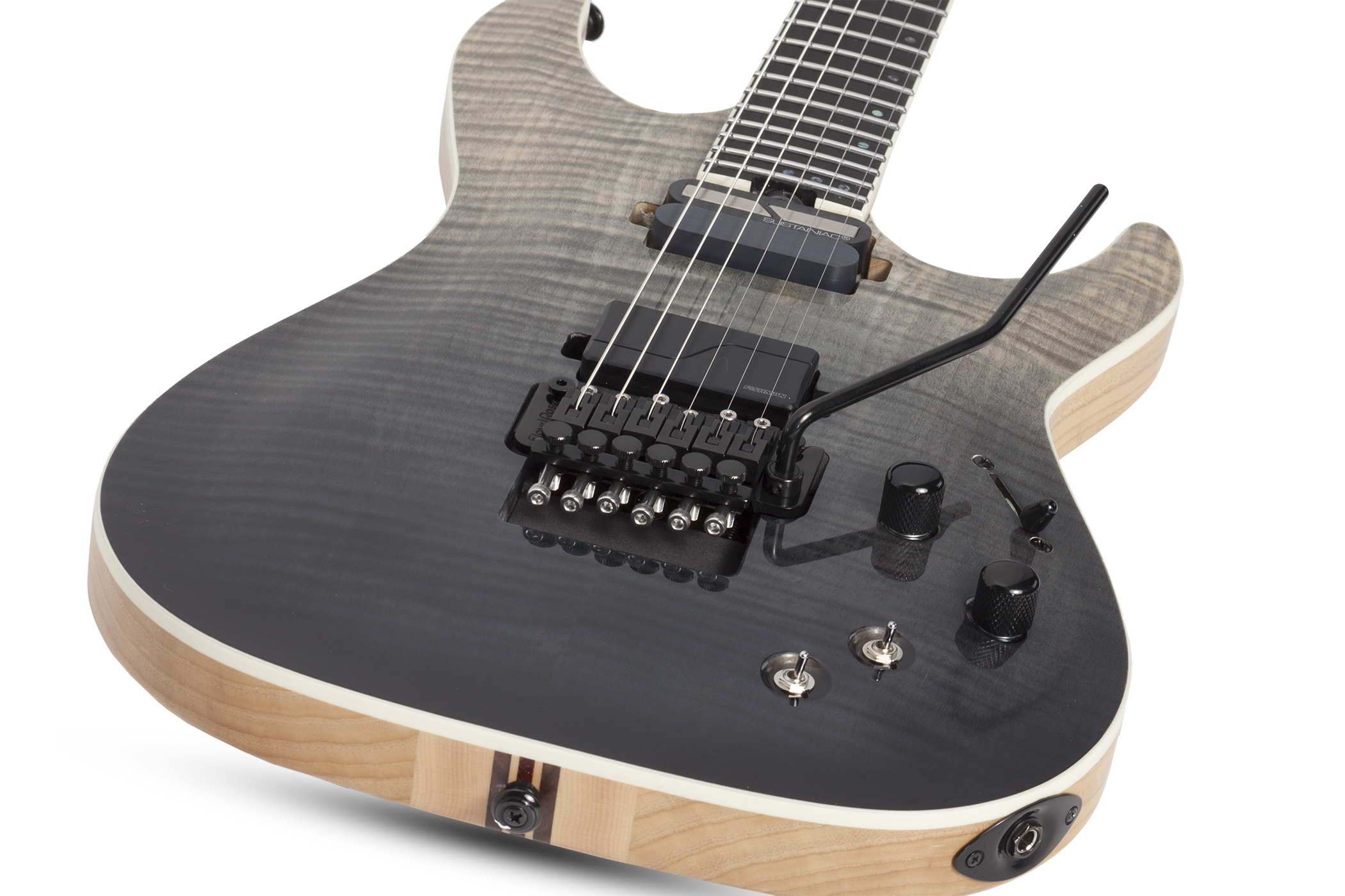 Schecter C-1 Fr S Sls Elite 2h Fishman Fluence Modern Sustainiac Eb - Black Fade Burst - Elektrische gitaar in Str-vorm - Variation 1