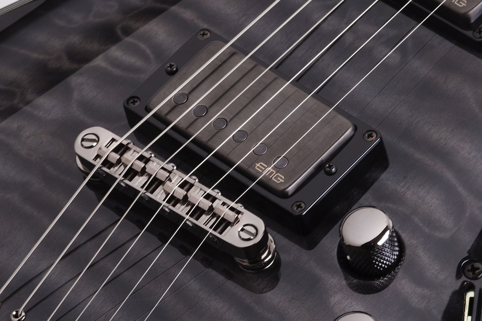 Schecter C-1 Hellraiser Hybrid 2h Emg Ht Eb - Trans. Black Burst - Elektrische gitaar in Str-vorm - Variation 4