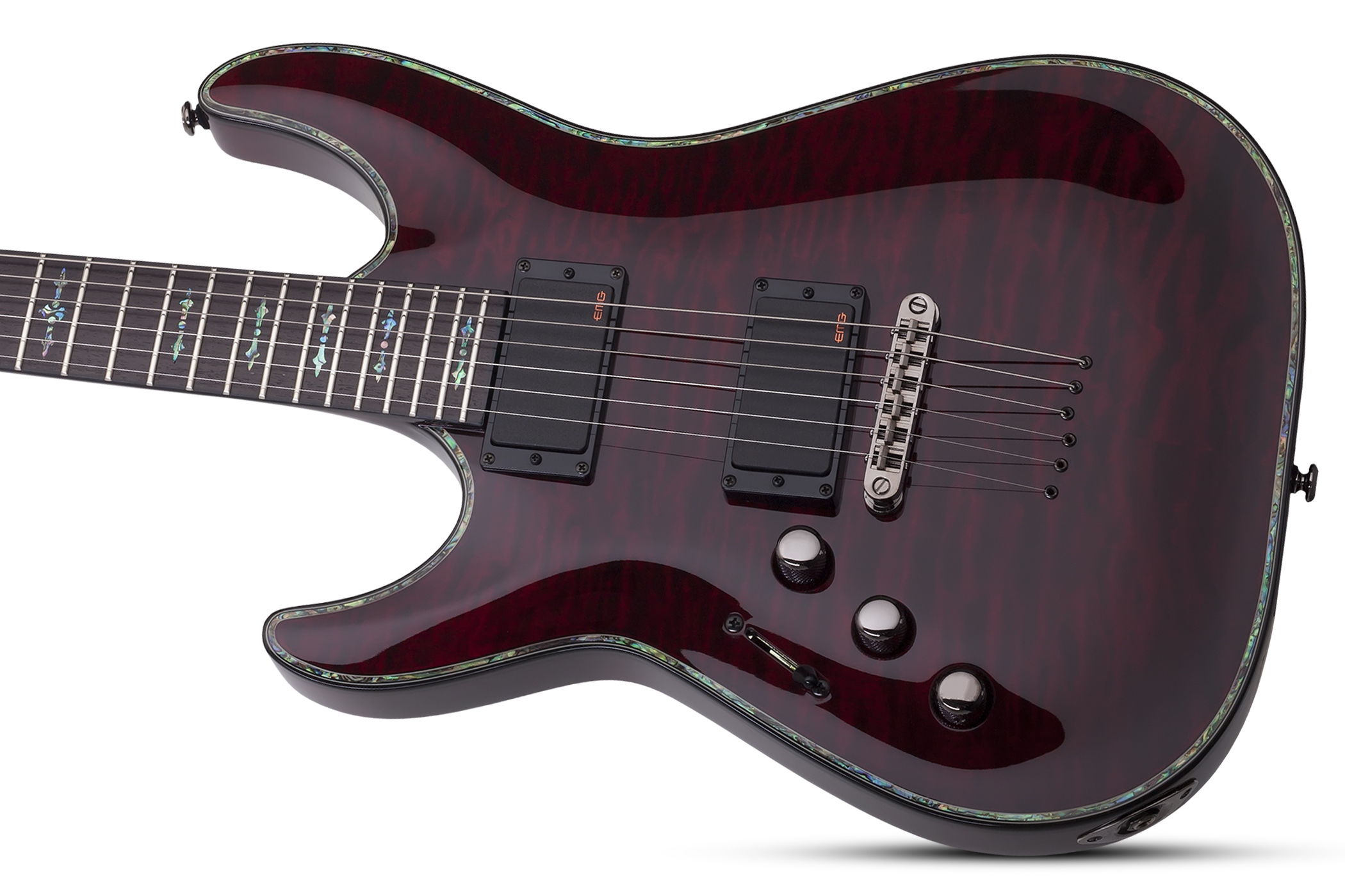 Schecter C-1 Hellraiser Lh Gaucher 2h Emg Ht Rw - Black Cherry - Linkshandige elektrische gitaar - Variation 1